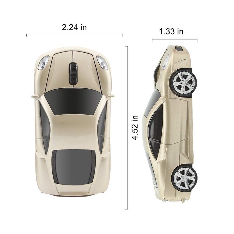 Jinfili car Mouse Wireless Computer Office Ergonomic Mice for Notebook Laptop Windows 1600DPI 2.4Ghz Blue Light - Image 4